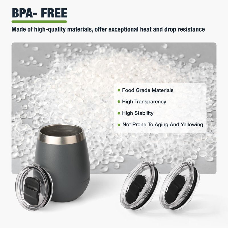 10 oz 295 ml Tumbler Lids for YETI,Magnetic Tumbler Lid Replacement for YETI,BPA Free 2 Pack Black Tumbler Lids