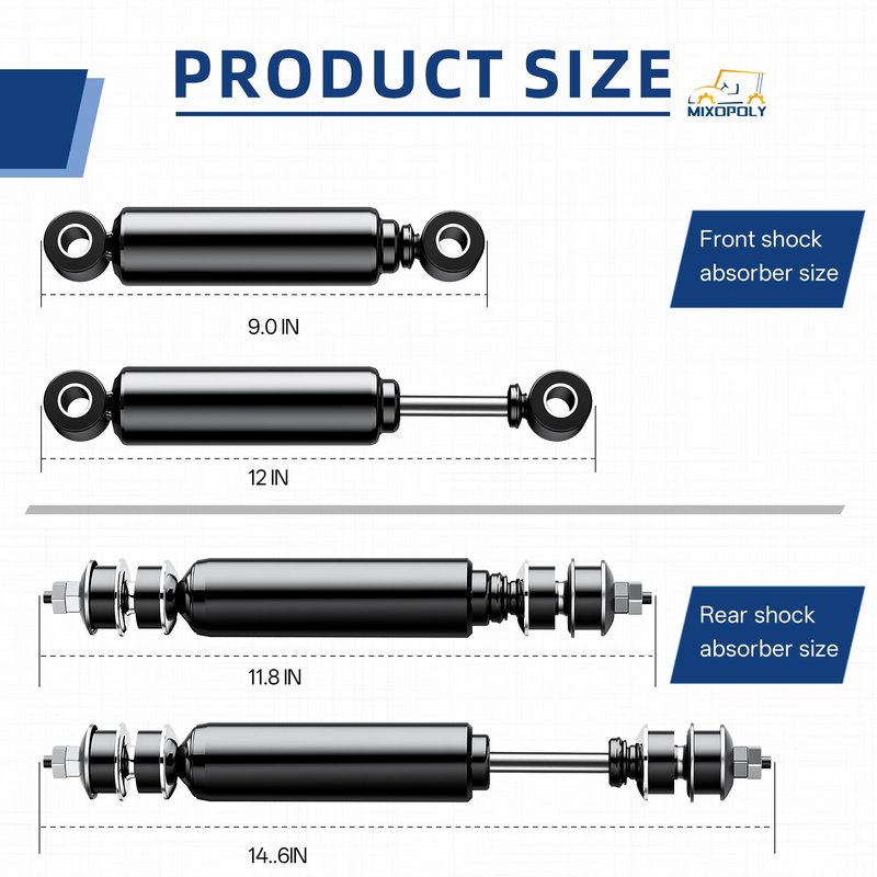 MIXOPOLY Golf Cart Shock Absorbers Kit for Club Car DS/Carryall/Precedent/Onward/Tempo Model 1981-UP, Front Rear Shocks Replaces OEM 1014235 1015813 102588601 1010991 1014236 1013164 102588501 1012183