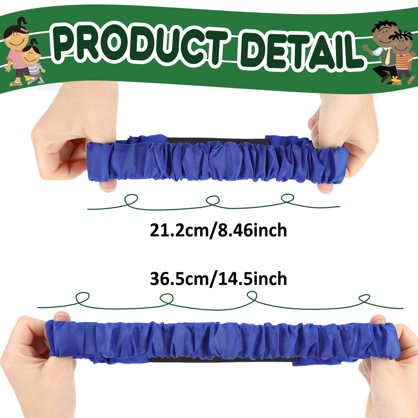 Augshy 12Pcs 3 Legged Race Bands,Elastic Tie Rope Resistance Bands for Relay Race Game Carnival Field Day Backyard Game Party Supplies