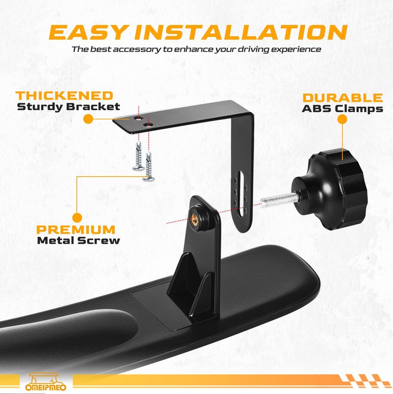 Golf Cart Rear View Mirror, Universal Adjustable Golf Cart Panoramic Mirror Fits Club Car EZGO YAMAHA and Others Cart, 16.5" Golf Carts Mirrors with 270° Rotatable Full Rearview, Eliminate Blind Spots