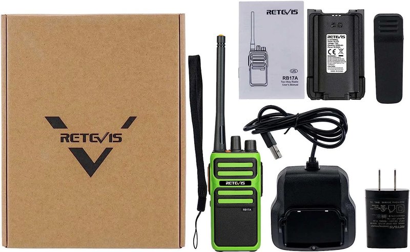 Retevis RB17A Walkie Talkies Long Range, GMRS Two Way Radios, 2200mAh Rechargeable Battery, SOS, Emergency Radios, Handheld Radio for Camping Hunting Road Riding Fishing (2 Pack)