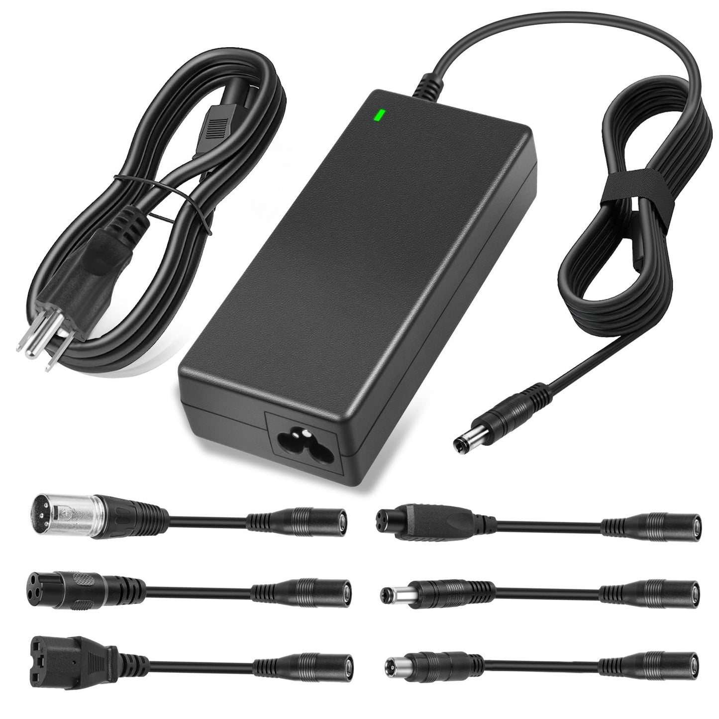 42V 2A Electric Scooter Charger Universal Replacement with 7 Plugs, Compatible with GOTRAX/Jetson/Voyage Charger for 36V 10S Li-ion Battery.