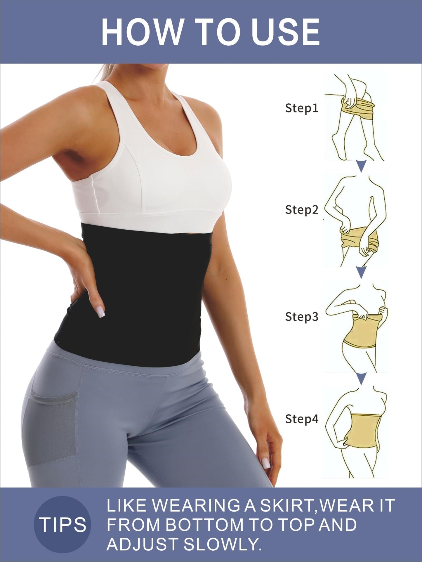 Dokelovy Sauna Suit Waist Trainer for Women,Sweat Waist Trimmer Belt Heat Trapping Weight Loss Shapewear for Women Belly Fat