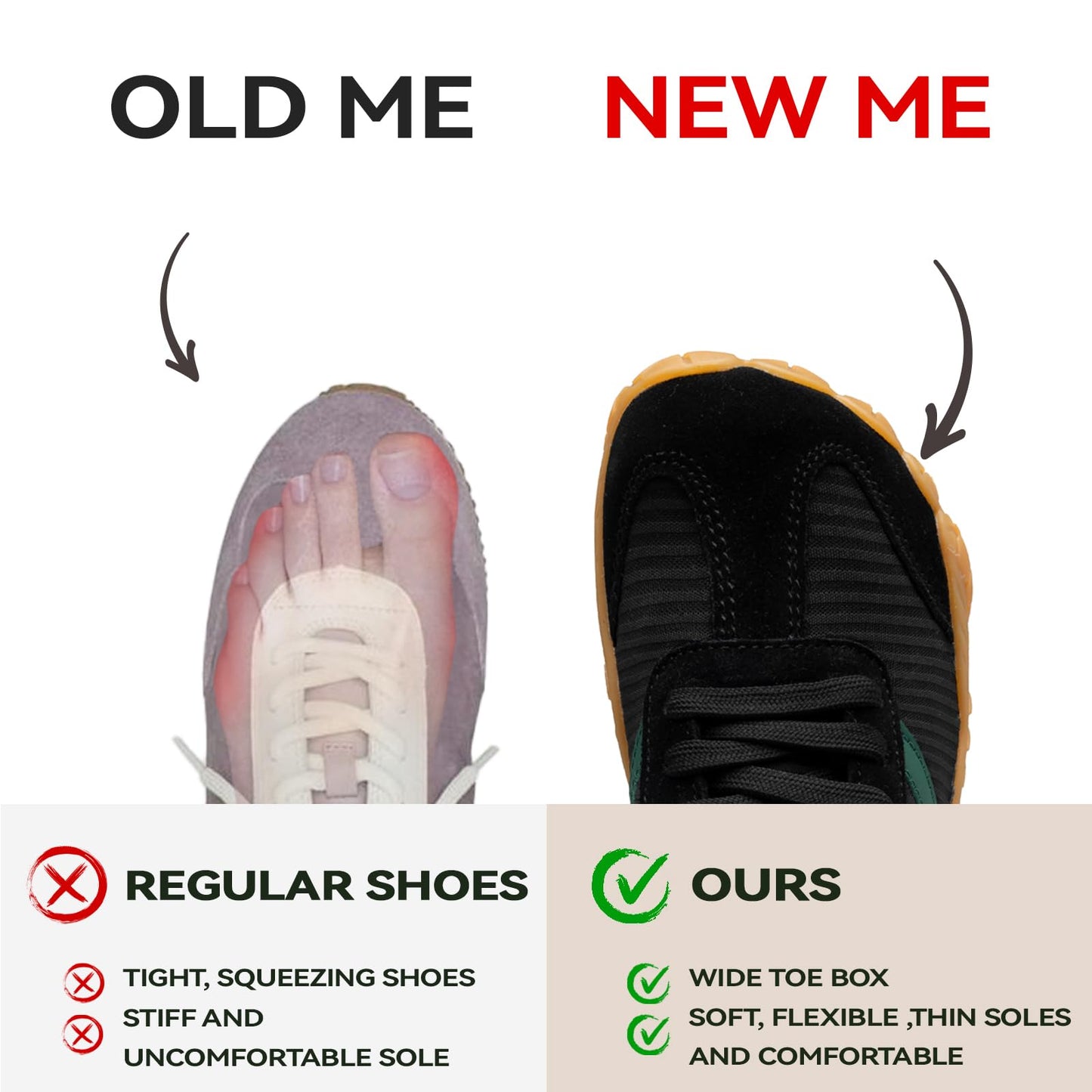 Barefoot Shoes Women Casual Sneakers,Wide Toe Box Shoes Women Zero Drop Barefoot Shoe Men,Minimalist Trail Running Shoe,Non-Slip Lightweight Breathable Comfortable Fashion Walking Hiking Shoes Unisex