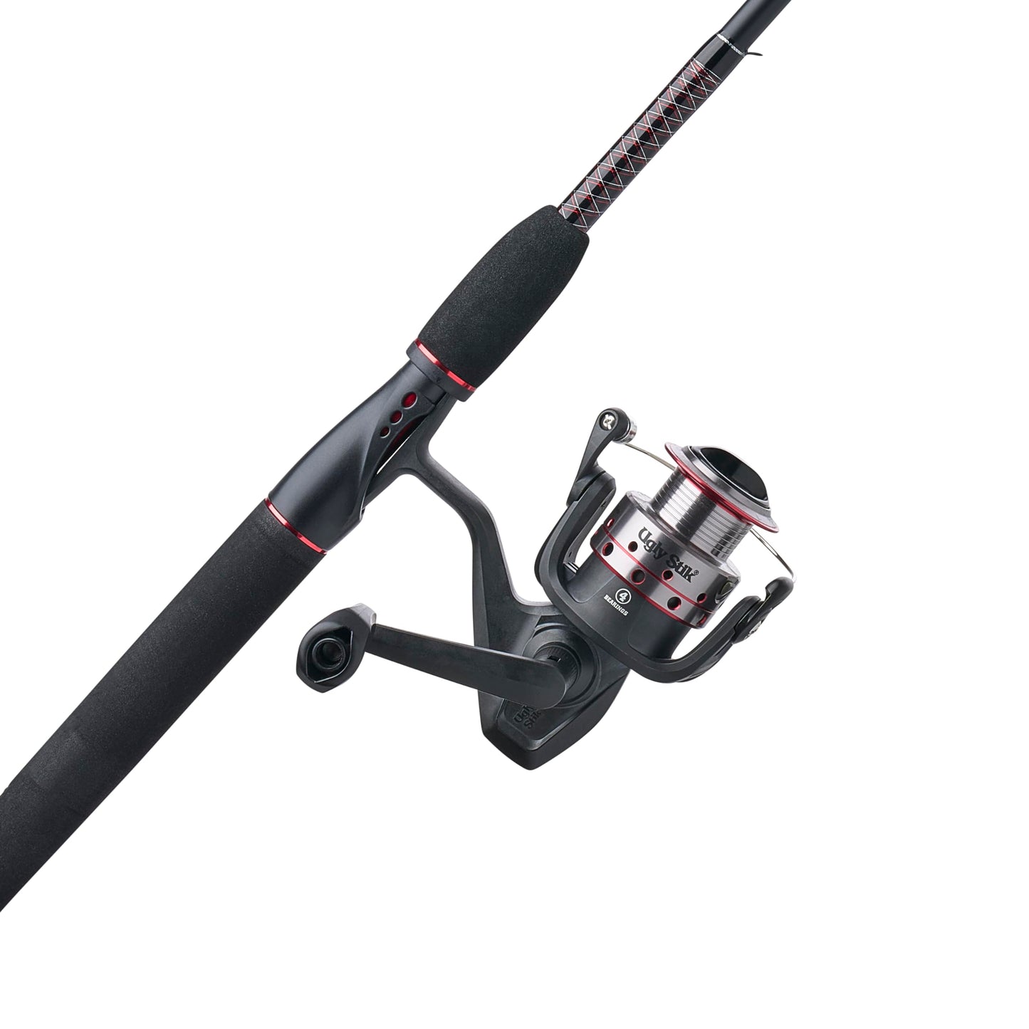 Ugly Stik 7’ GX2 Spinning Fishing Rod and Reel Spinning Combo, Ugly Tech Construction with Clear Tip Design, 7’ 1-Piece Rod