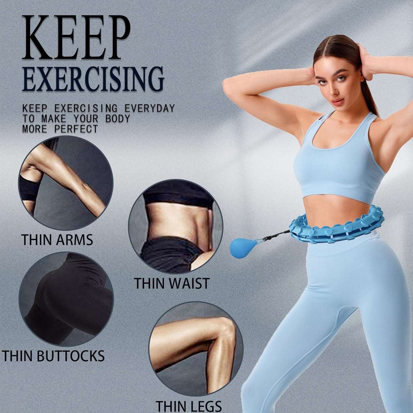 Smart Weighted Hoop for Adults - Infinity Fitness Ring for Weight Loss | Plus Size Exercise Equipment