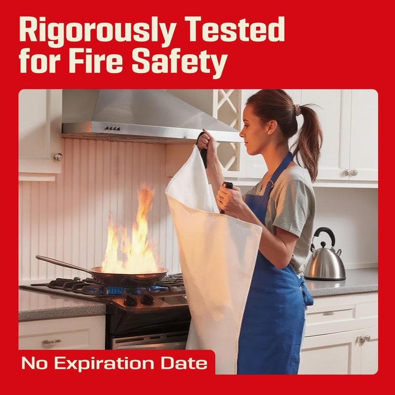 MIMEAQIER Emergency Fire Blanket 4 Pack 40"x40", Essential Fire Safety Blanket for Kitchen Home Garage Car Camping