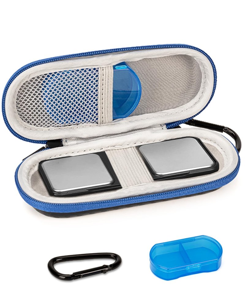 Case Compatible with Kardiamobile EKG Monitor, Hard Travel Storage for Alivecor Kardia Mobile 6L Heart Monitor with Pill Box and Carabiner Clip for iPhone & Android Devices