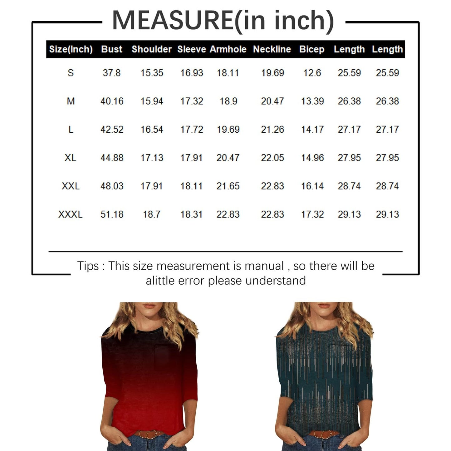 3/4 Sleeve Tops for Women Layering Pocket Casual Crewneck T Shirts Dressy Cute Classic Blouses Loose Tunics or Tops to Wear with Leggings Trending Womens Clothes Womens 3/4 Sleeve T Shirts 2024