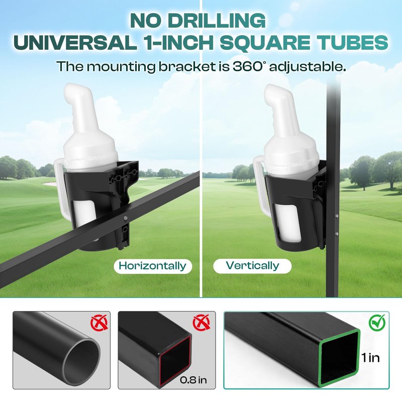 DRIVE UP Universal Golf Cart Sand Bottle, Golf Cart Divot Filler Sand Bottle with Rattle Proof Holder Suitable for Yamaha, EZGO and Club Car Golf Carts, Large Capacity Golf Sand Bottle