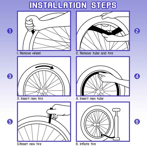 2-Pack BMX Kids Bike Tires, 16×1.95 inch Bike Replacement Tire, 16" Inner Tubes Schrader Valve, Compatible with Child, Tricycle, Cruiser Bike