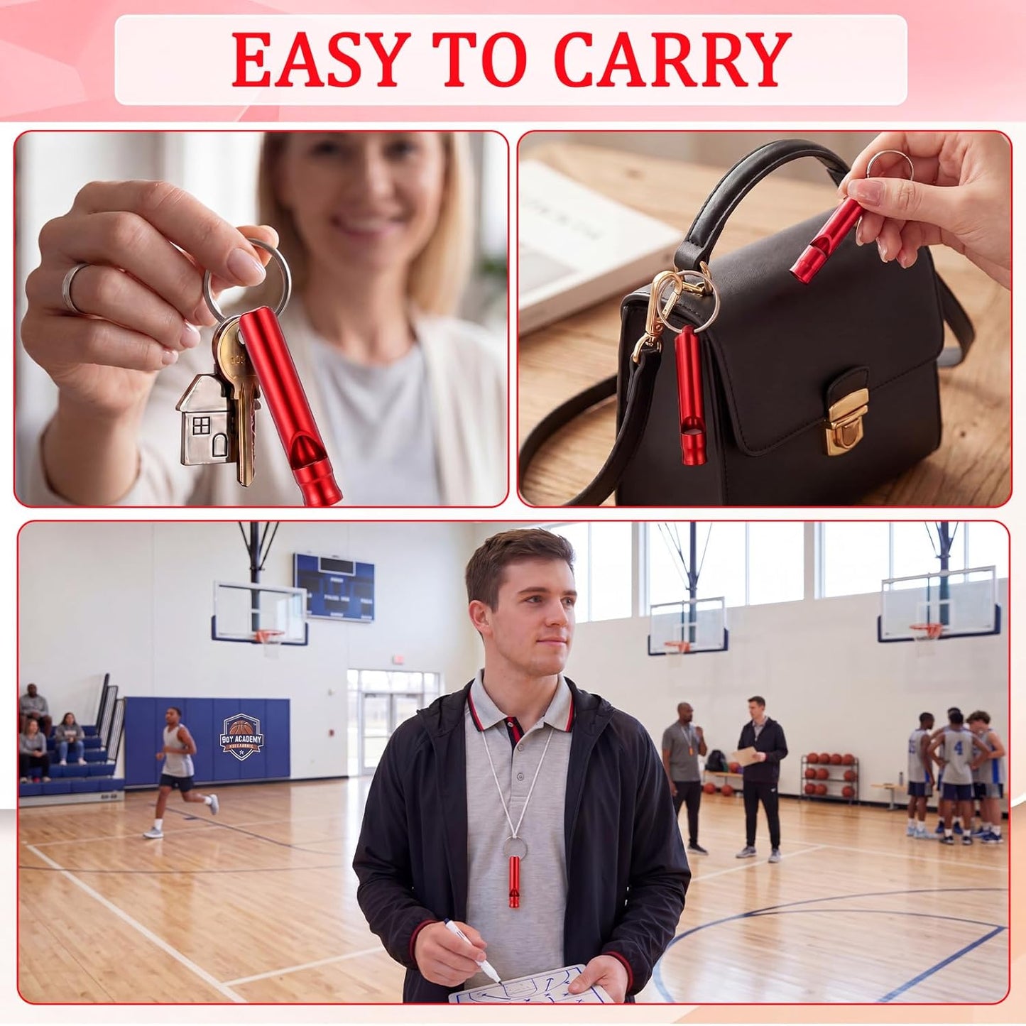 Emergency Survival Whistle - Loud Aluminum Whistle with Keychain for Camping, Hiking & Outdoor Sports
