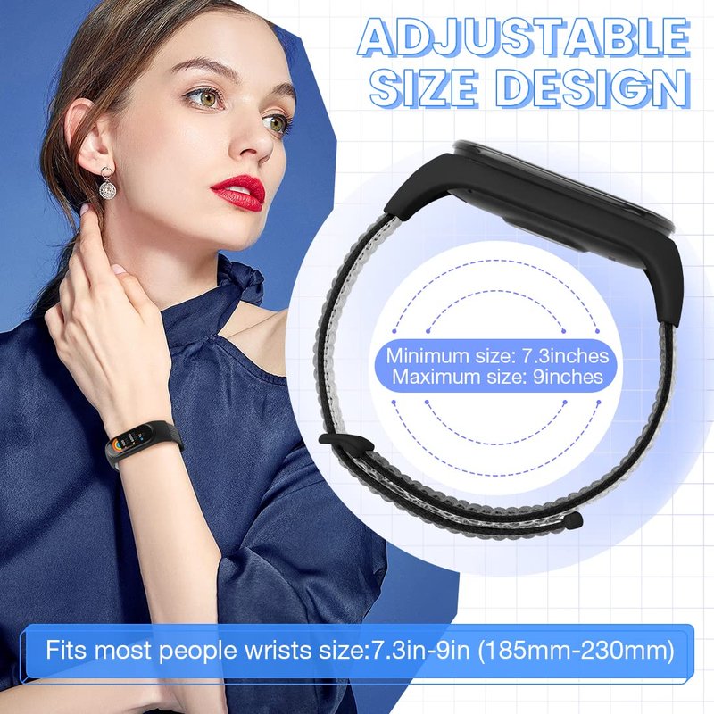 TumpCez Solo Loop Nylon Strap Compatible with Xiaomi Mi Band 6 5 4 3/Amazfit Band 5 Straps,Soft Adjustable Colorful Sports Replacement Band for Xiaomi Mi Band 6 5 (NFC) for Men Women
