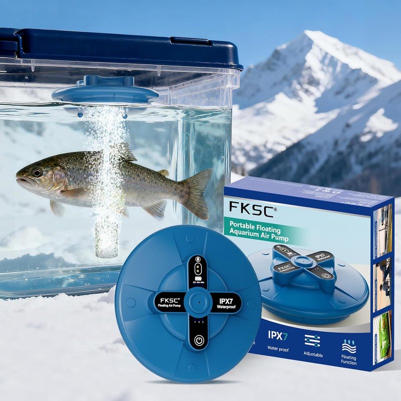 Portable Rechargeable Silent Floating Oxygen Pump - 20+ Hours Battery Life for Fish Tanks & Travel | Durable ABS Shell