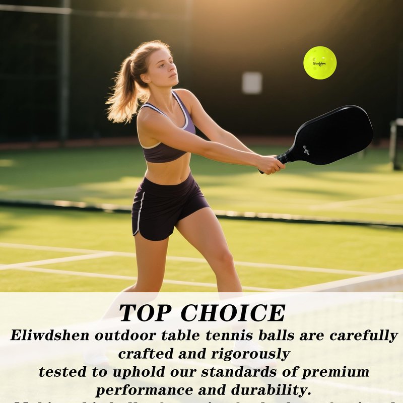Eliwdshen Outdoor Pickleballs TPU Enhanced Crack Resistance 40 Holes 6 Packs Pickleballs USAPA Competition Balls High Bounce Durable Beginner Intermediate Advanced Practice