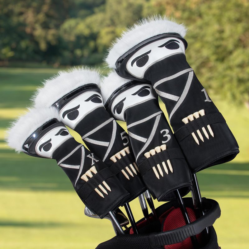 mytag Ninja Golf Club Covers for Woods and Driver, Golf Driver Cover 3 Wood Headcover Hybrid Headcover with Golf Tee Holder, Embossed Synthetic Leather (for Hybrid)