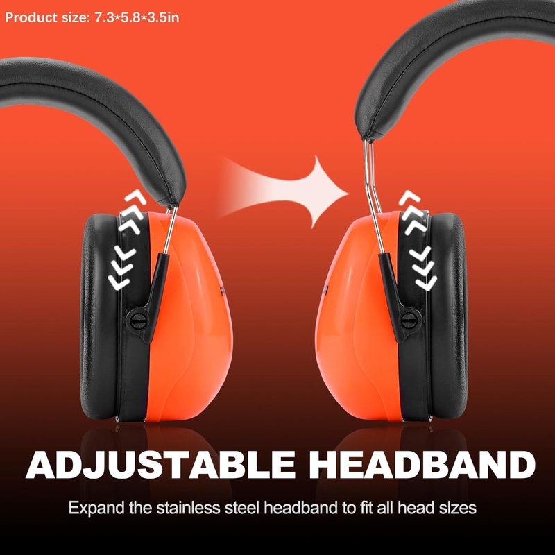 PROHEAR Ear Muffs - 28dB Noise Reduction Headphones for Mowing & Shooting | Orange