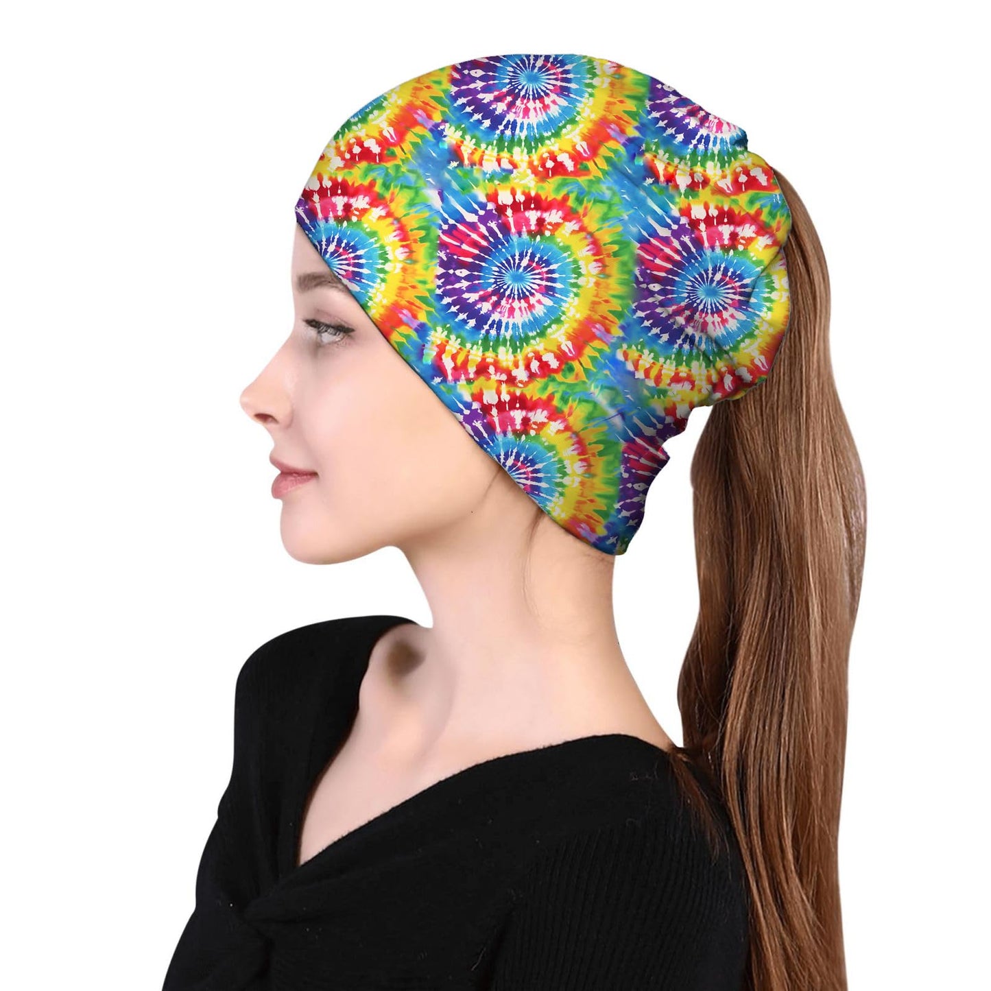 JoUbi Tie-Dye Women's Slouchy Beanie Hat Cute Turban Hats Cancer Headwear Caps Baggy Skull Sleep Scarf