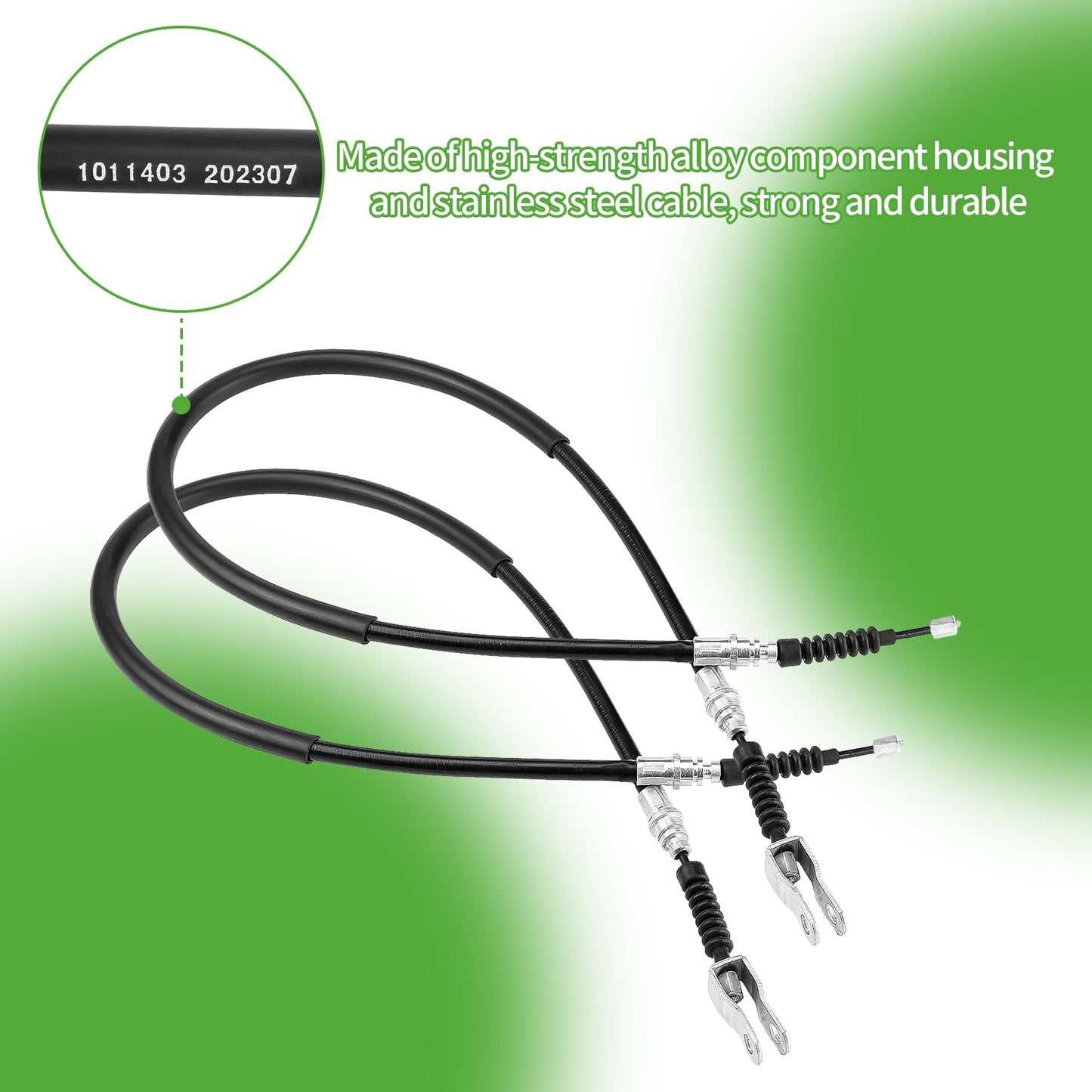 10L0L Golf Cart Brake Cables Set, 42" Long, Driver & Passenger Side, Compatible with Club Car DS 1981-1999 Gas & Electric, Replace OEM 1011125 1011403 1016761-01 101676101