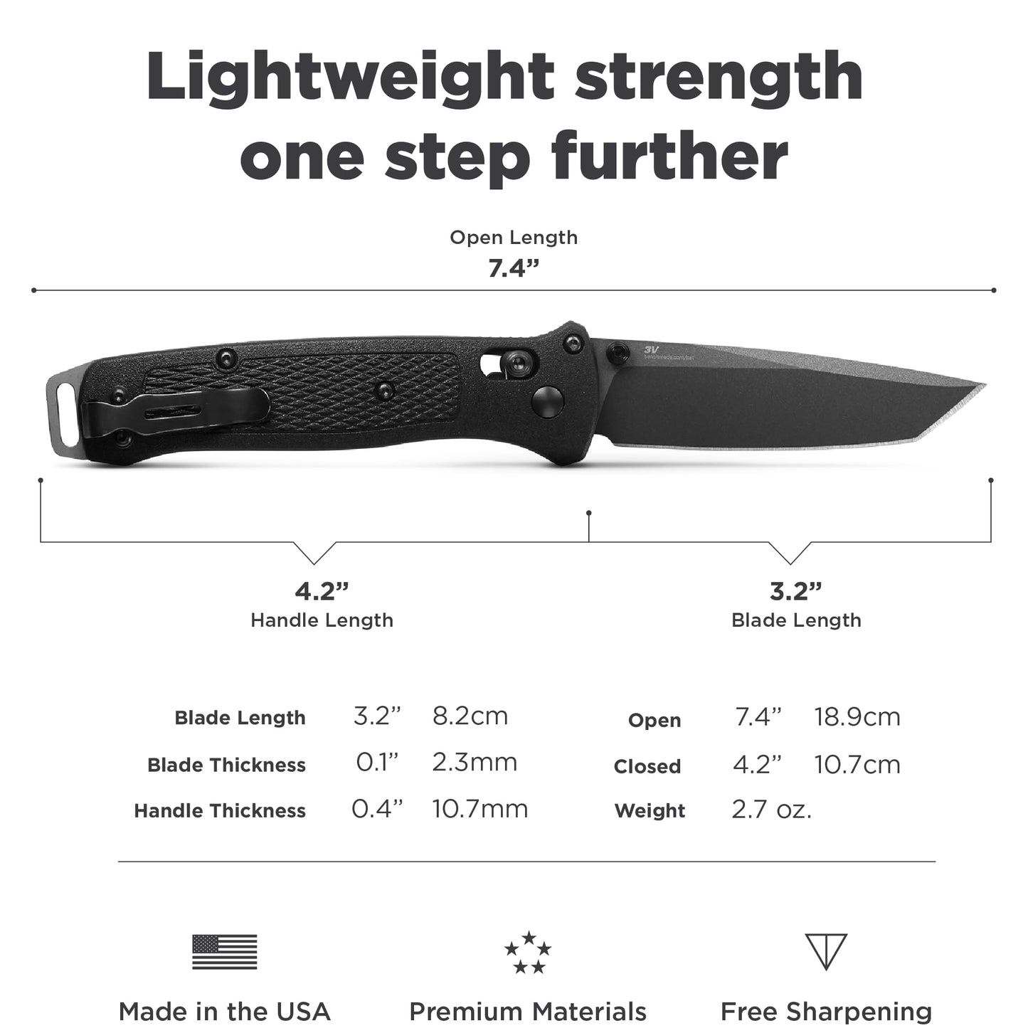 Benchmade - Bailout 537GY EDC Knife with Black Grivory Handle (537GY)