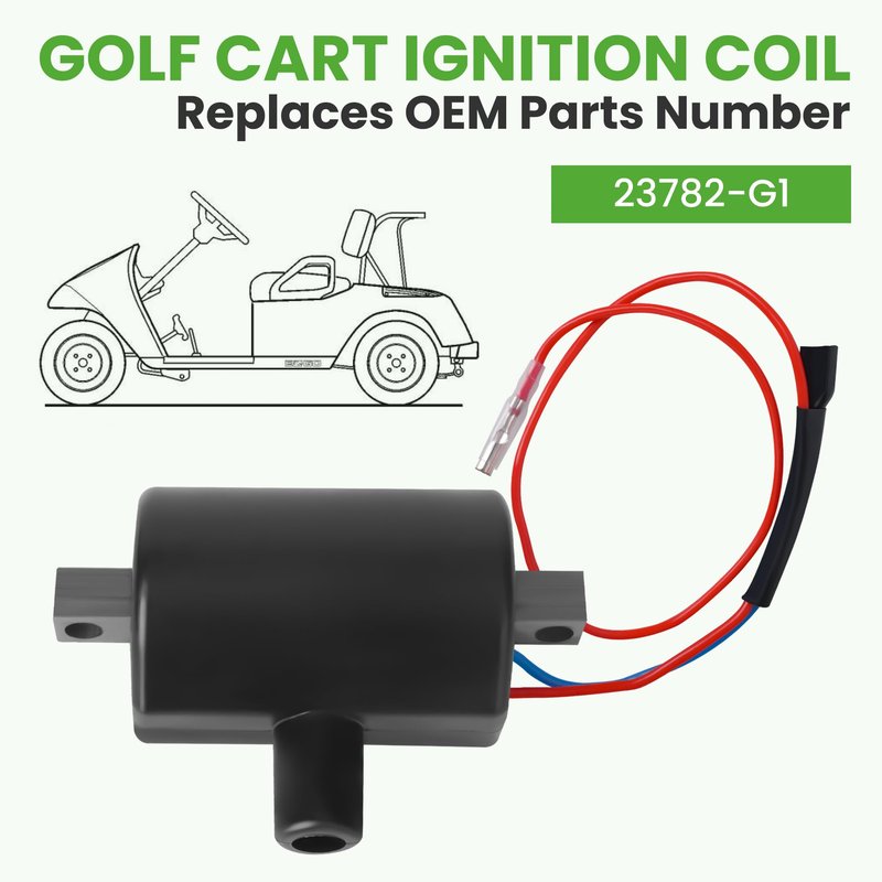 10L0L Golf Cart Ignition Coil for EZGO 2 Cycle Gas 1981-1994 Golf Cart, Replacement OEM# 23782-G1
