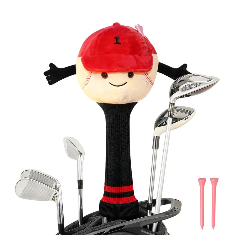 Funny Baseball Golf Driver Headcover Plush Cartoon Animal Golf Club Head Covers Golf Club Covers Driver Cover Fits 460cc Driver Head