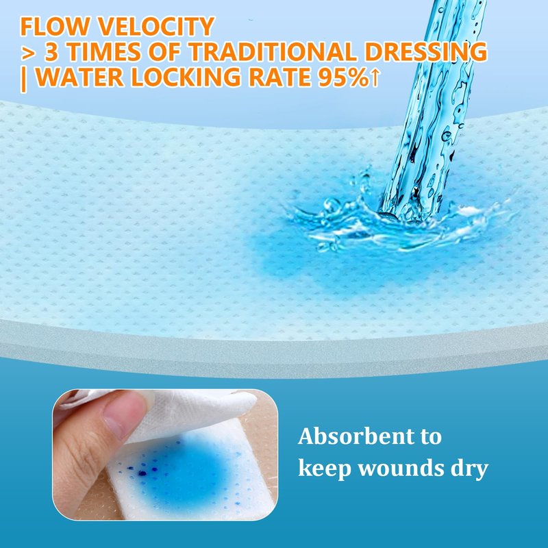 OUJEALEE Silicone Foam Dressing with Border - 5 Pack | Ultra-Gentle Skin Adhesive | Super Absorbent Wound Pad | Sterile & Waterproof | Pain-Free Removal for Sensitive Skin (5" x 5")