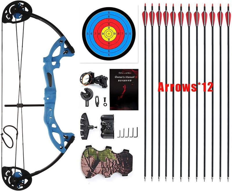 Compound Bow for Youth & Beginners - Right-Handed, 19”-28” Draw Length, 15-29 Lbs Draw Weight, 260 FPS
