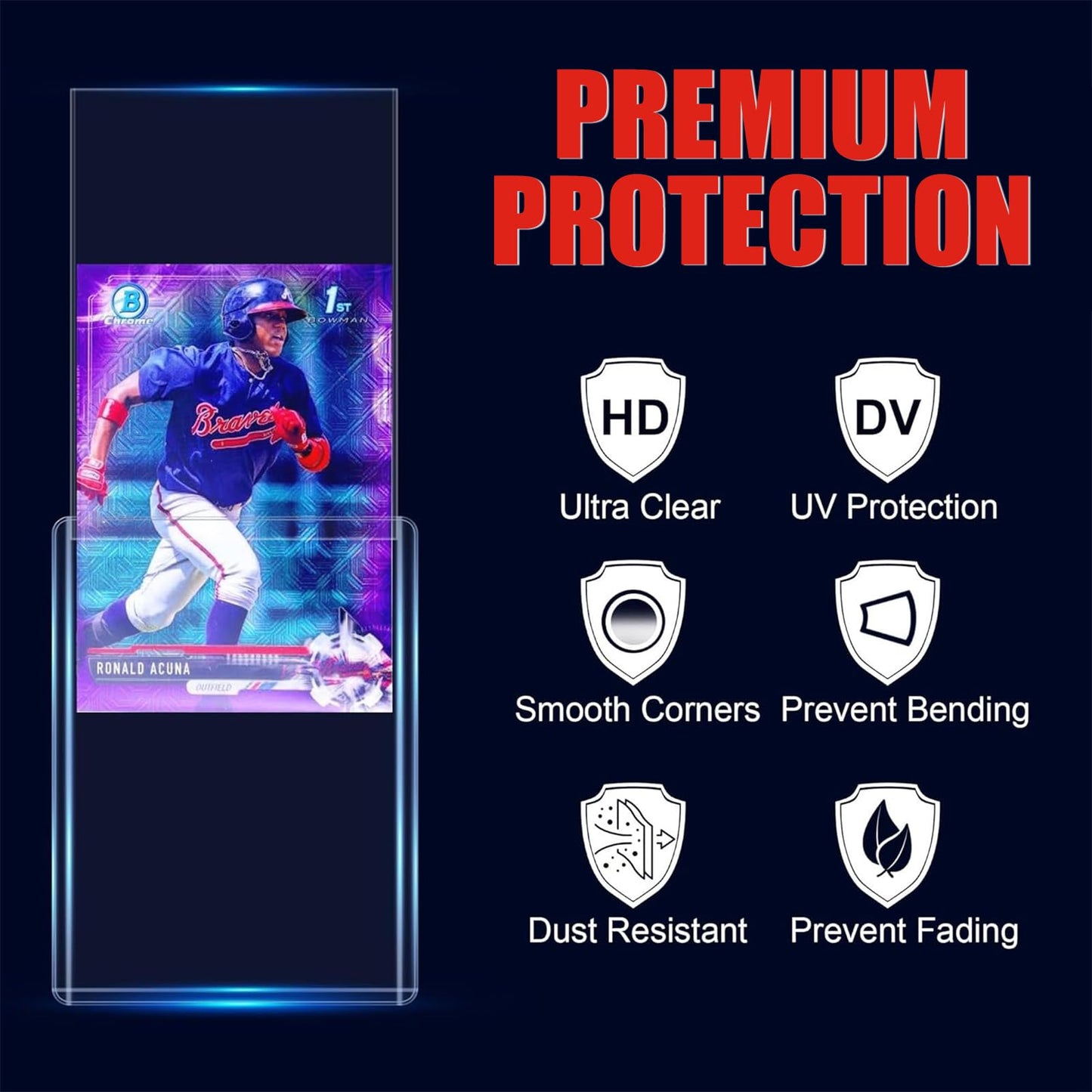 300ct Triple Protections Card Sleeves for Cards, Premium TopLoads for Cards, 3"x4" Card Hard Plastic, Sports Trading Card Holder (100 TopLoads +100 Penny Sleeves + 100 Resealable Penny Sleeves)
