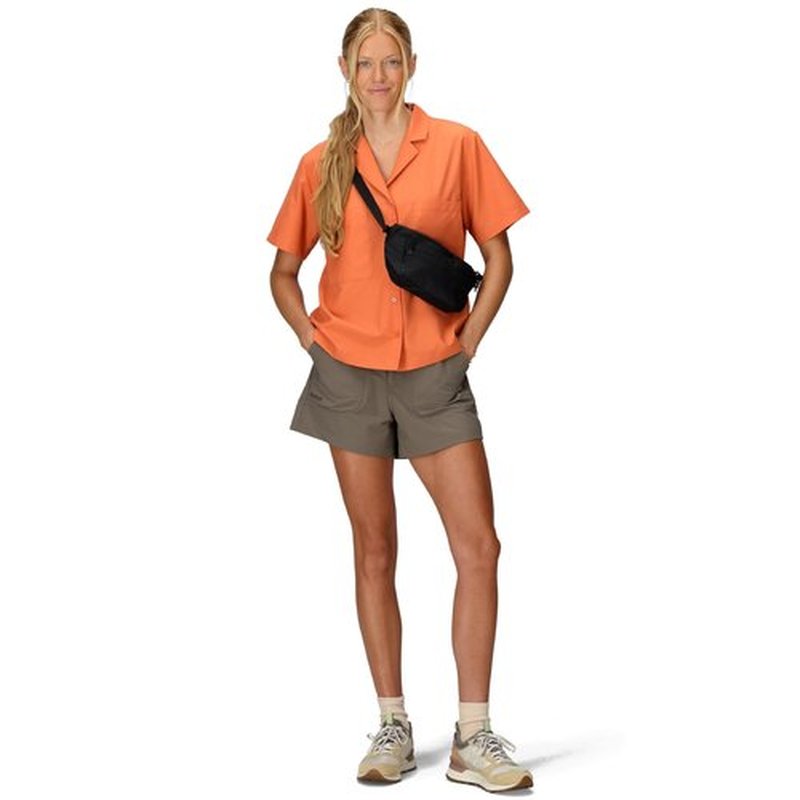 MARMOT Women's AirExchange UPF 40 Short Sleeve Camp Shirt - Lightweight Breathable Quick-Dry, Pomelo, Small