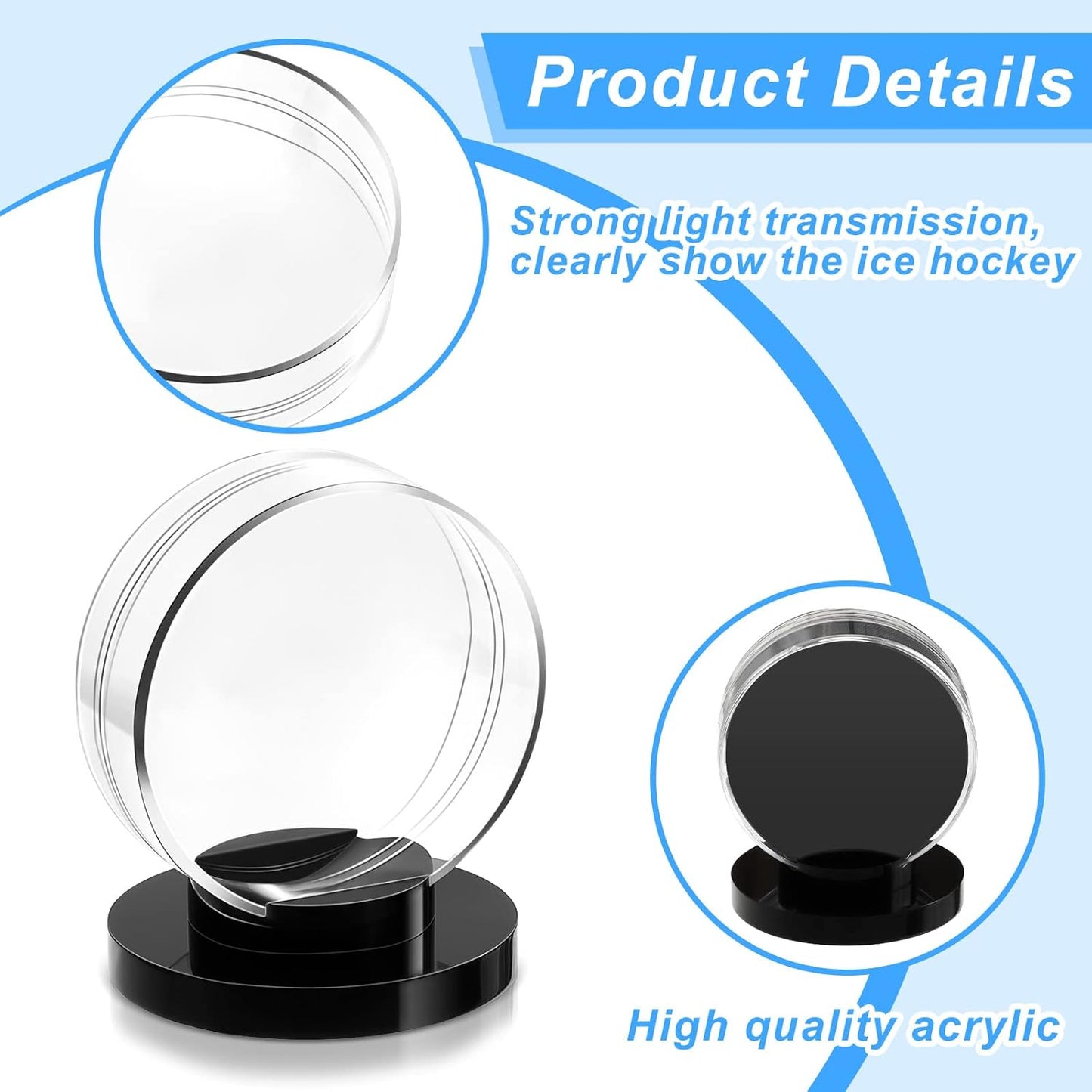 Acrylic Hockey Puck Display Case - Clear Holder with Shell Base for Autographed Memorabilia | Perfect for Collectors