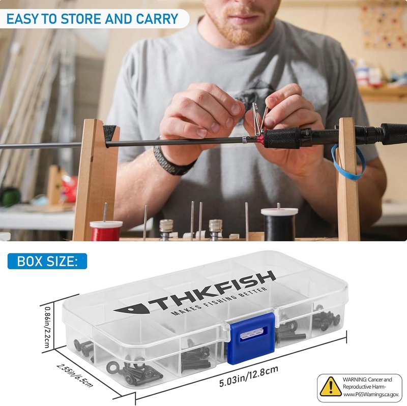 Micro Rod Tips Repair Kit - 70pcs Fly Rod Replacement Tips | 10 Sizes, Durable Box Included
