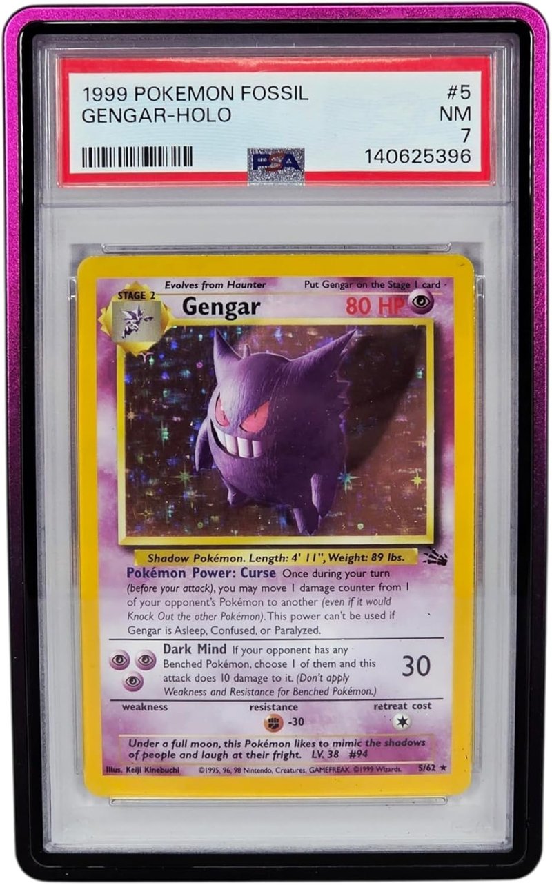 Metal PSA Slab Bumper Case - UV Resistant Stackable Magnetic Aluminum Case for Graded Cards | Purple/Black