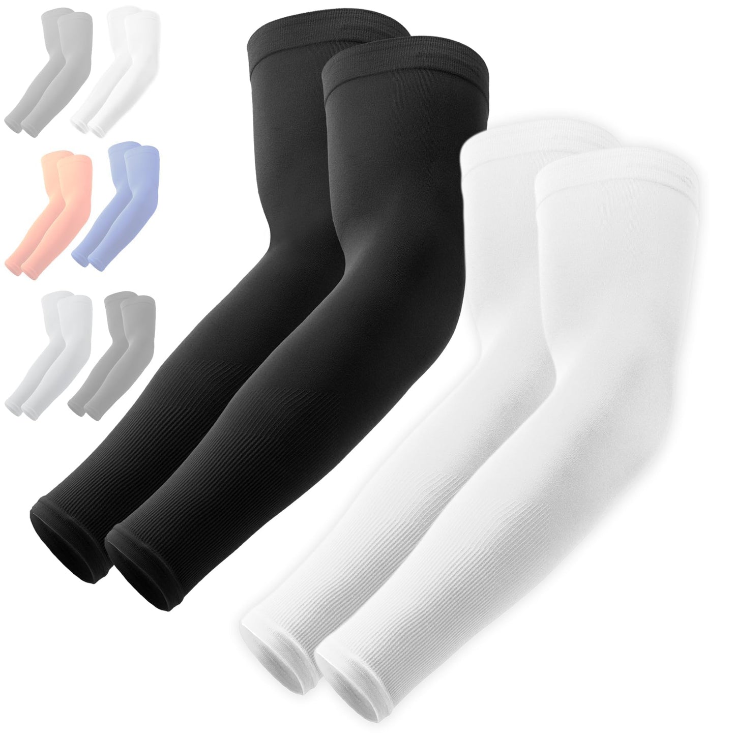 UV Sun Sleeves for Men Women - Cooling Arm Sleeves for Sun Protection UPF 50+ | Golf, Tattoo Cover Up, Compression Protective Sports, Baseball, Football, Driving | Mangas Para El Sol Para Hombre
