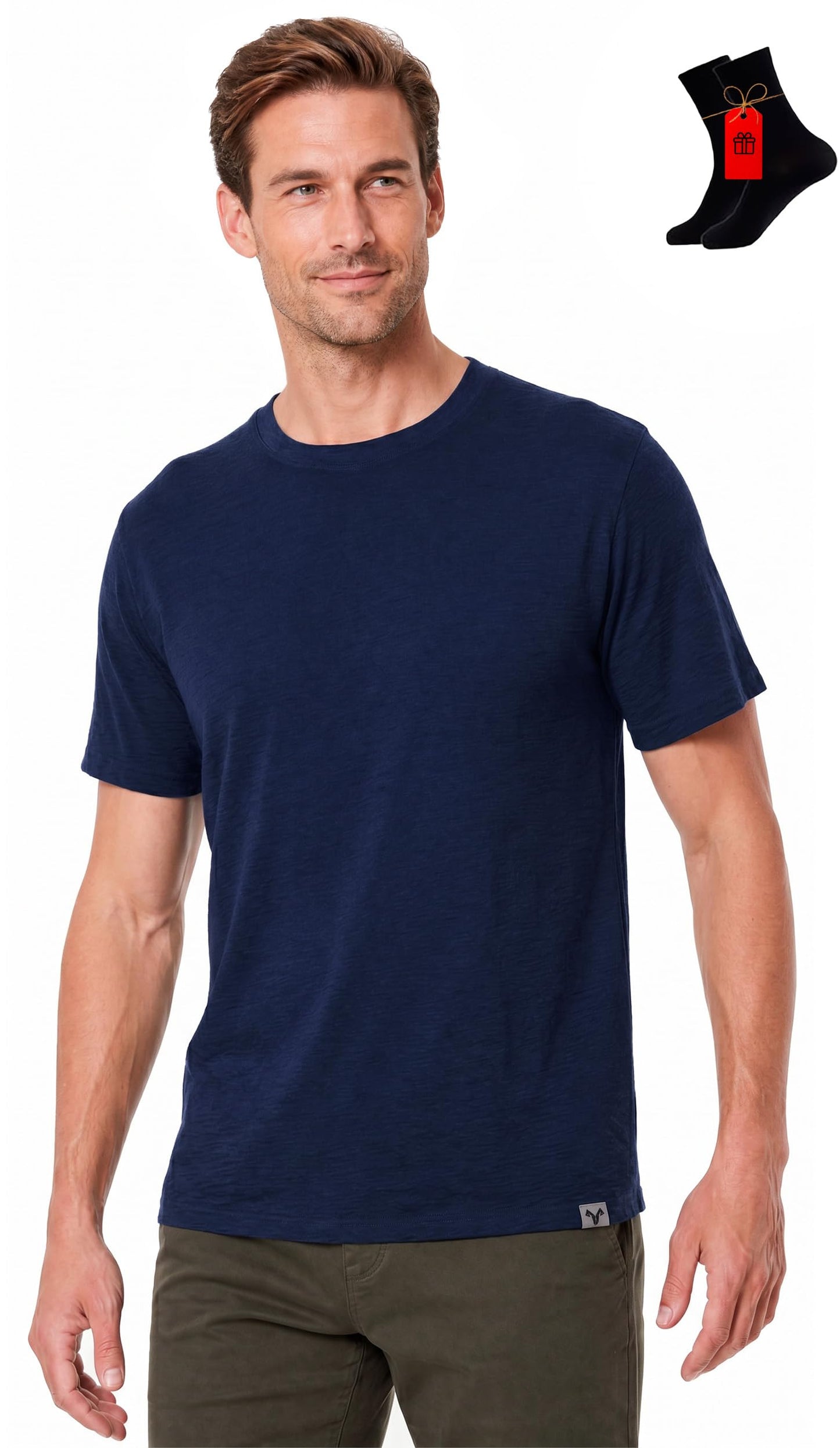 MERINNOVATION Mens Merino Wool T-Shirt - Men Merino Wool Shirt Lightweight Base Layer Undershirt Men's Equestrian Shirts Indigo Blue