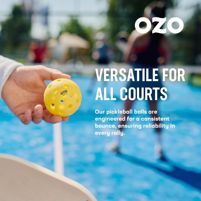 OZO Pickleball - Set of 12 Outdoor Balls, 40 Holes, Injection Mould