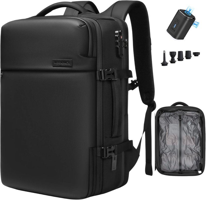Vacuum Travel Backpack - 70L Expandable Air Backpack with Pump | TSA Lock, USB Charging, Waterproof