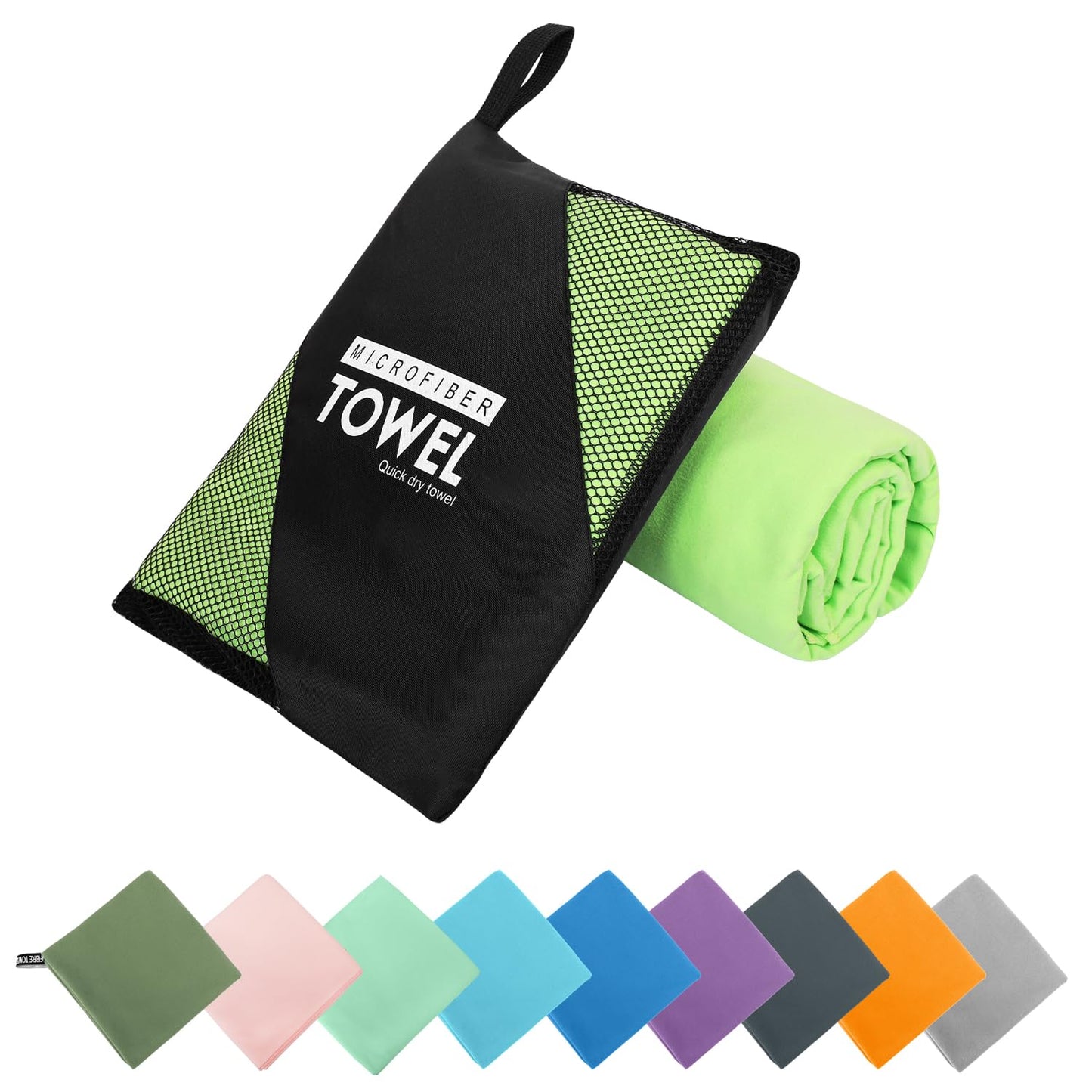 ZIUDBOC Microfiber Travel Towel, Quick Dry Camping & Gym Towel. Compact