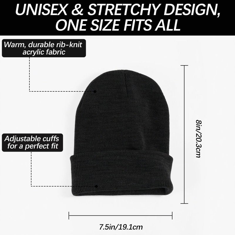 50 PCS Beanies Hats Men Beanie for Women Winter Knitted Hat, Elasticity Soft Ski Hat Warm Blank Bulk Black Ideal Gifts for Shelters, Charities Bulk Winter Hats for Homeless