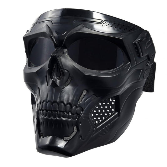 Skull Face Mask Full Face, Motorcycle Mask, Airsoft Mask, Tactical Mask, Paintball Mask for Men Women (SkullBlack)
