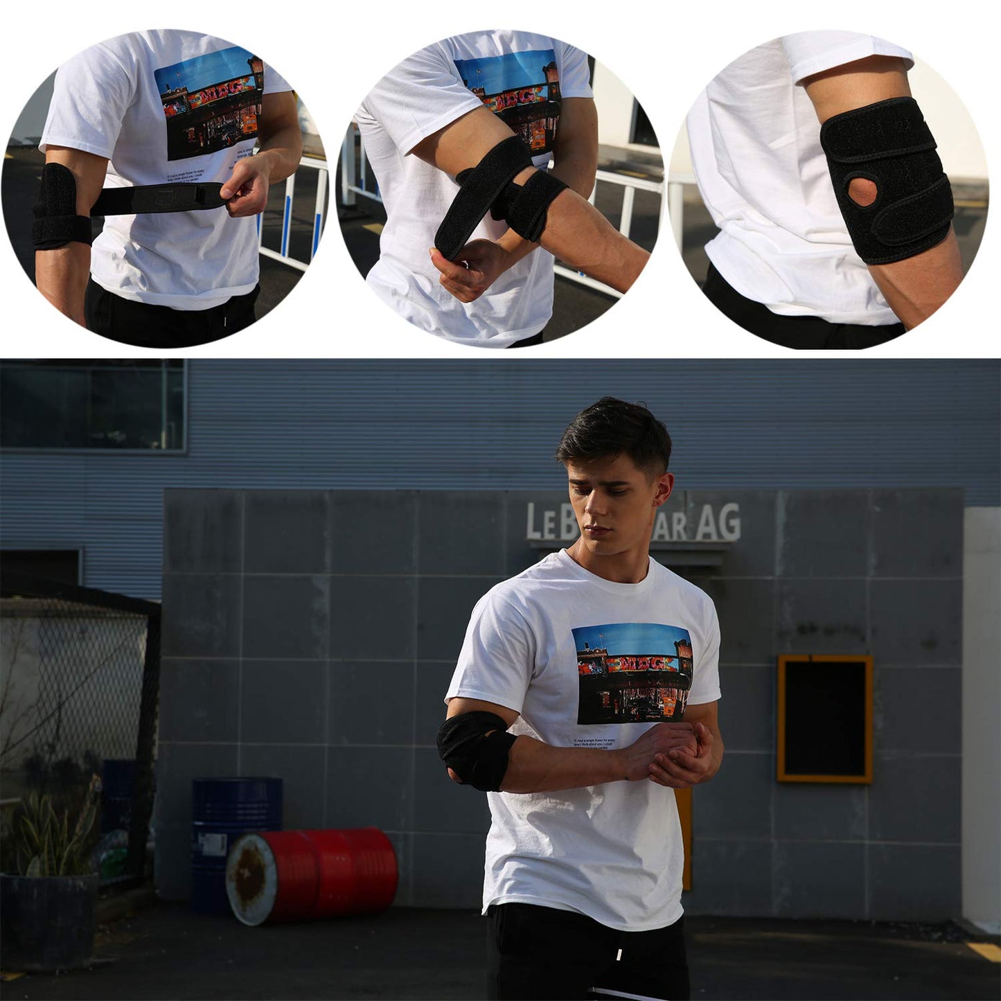 Elbow Brace, Adjustable Tennis Elbow Support for Tendonitis Women Men