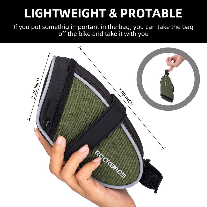 ROCKBROS Bike Saddle Bag Seat Bag, Lightweight Saddle Bag Cycling, Bike Storage Bag Under Seat for Mountain Road Bike