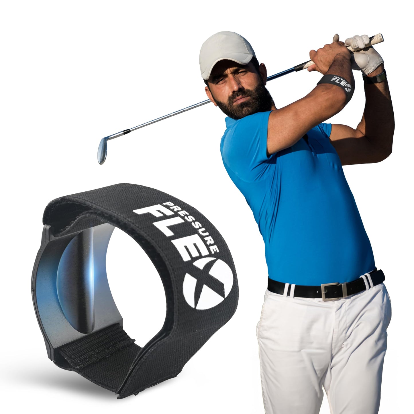 Tennis Elbow Brace for Men - Golfers Elbow Brace for Men, Forearm Compression Tendonitis Relief Arm Band, Adjustable Strap with Pressure Ridge Bar, Forearm Support Strap for Quick Recovery