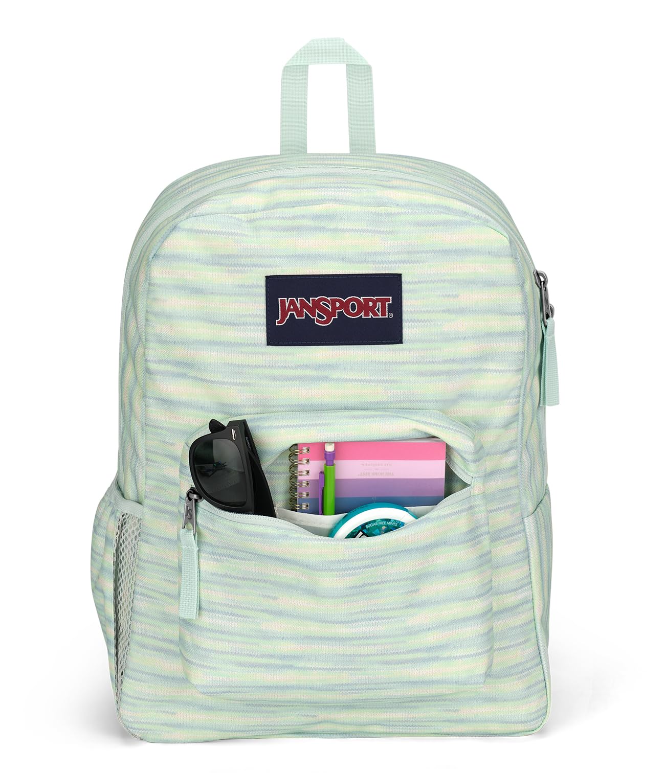 JanSport Cross Town Backpack 17" x 12.5" x 6" - Simple Bag for Everyone with 1 Main Compartment, Front Utility Pocket - Premium Class Accessories - Blue Neon