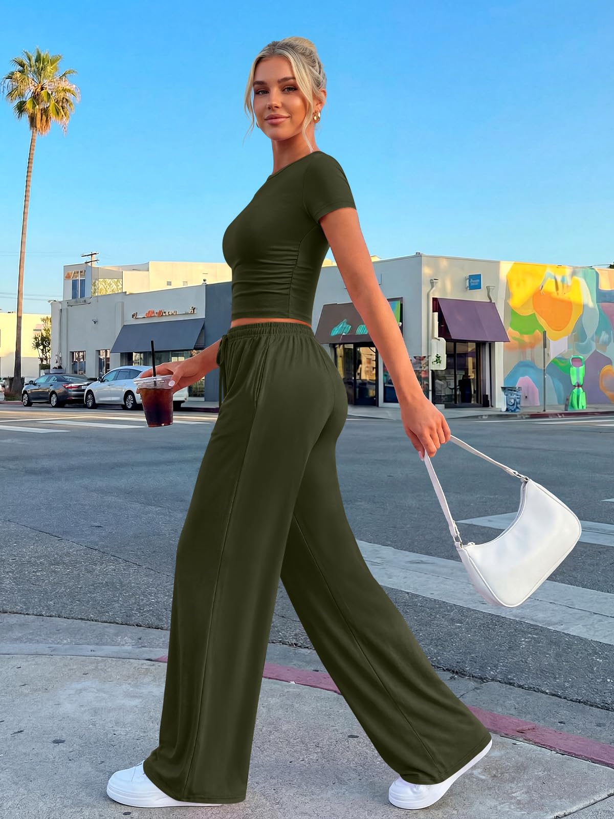 Trendy Queen Womens Petite 2 Two Piece Set 2026 Summer Workout Beach Vacation Cruise Gym Clothes Spring Fashion Lounge Matching School Comfy Airport Travel Outfit Athleisure Clothing