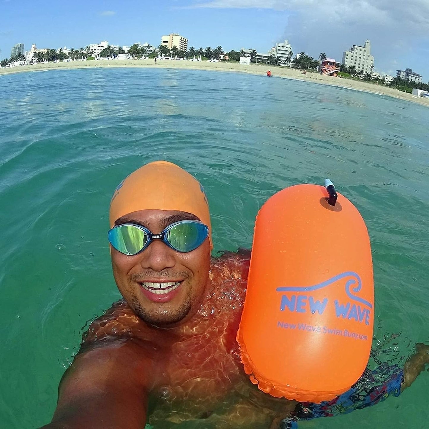 Swim Bubble and Cap Bundle - New Wave Orange Swim Accessories for Kids