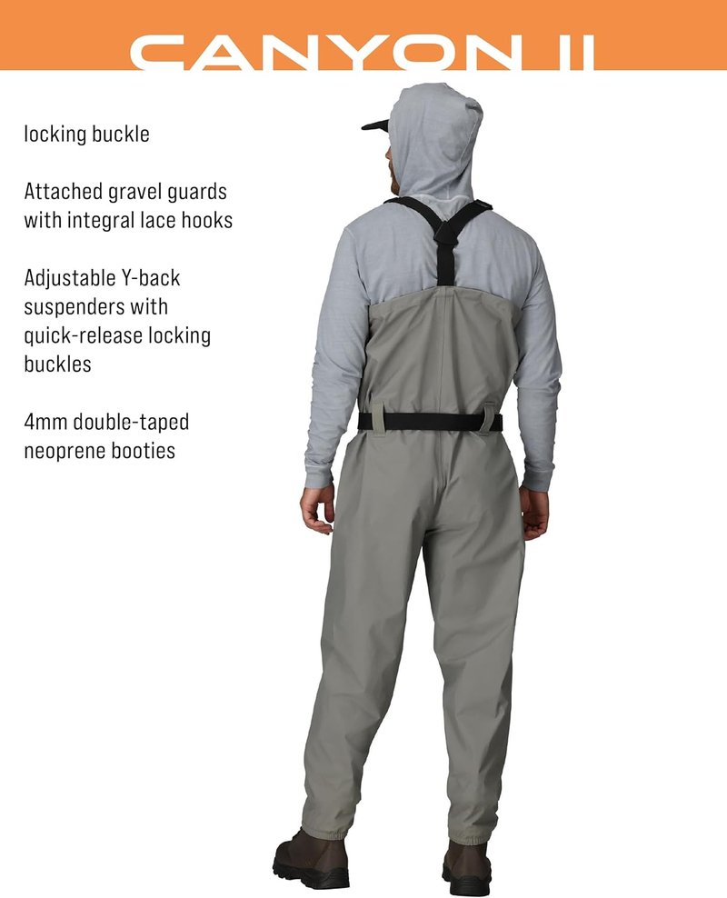 Canyon II Waterproof Fishing Chest Wader - Breathable Stockingfoot Design for Comfort