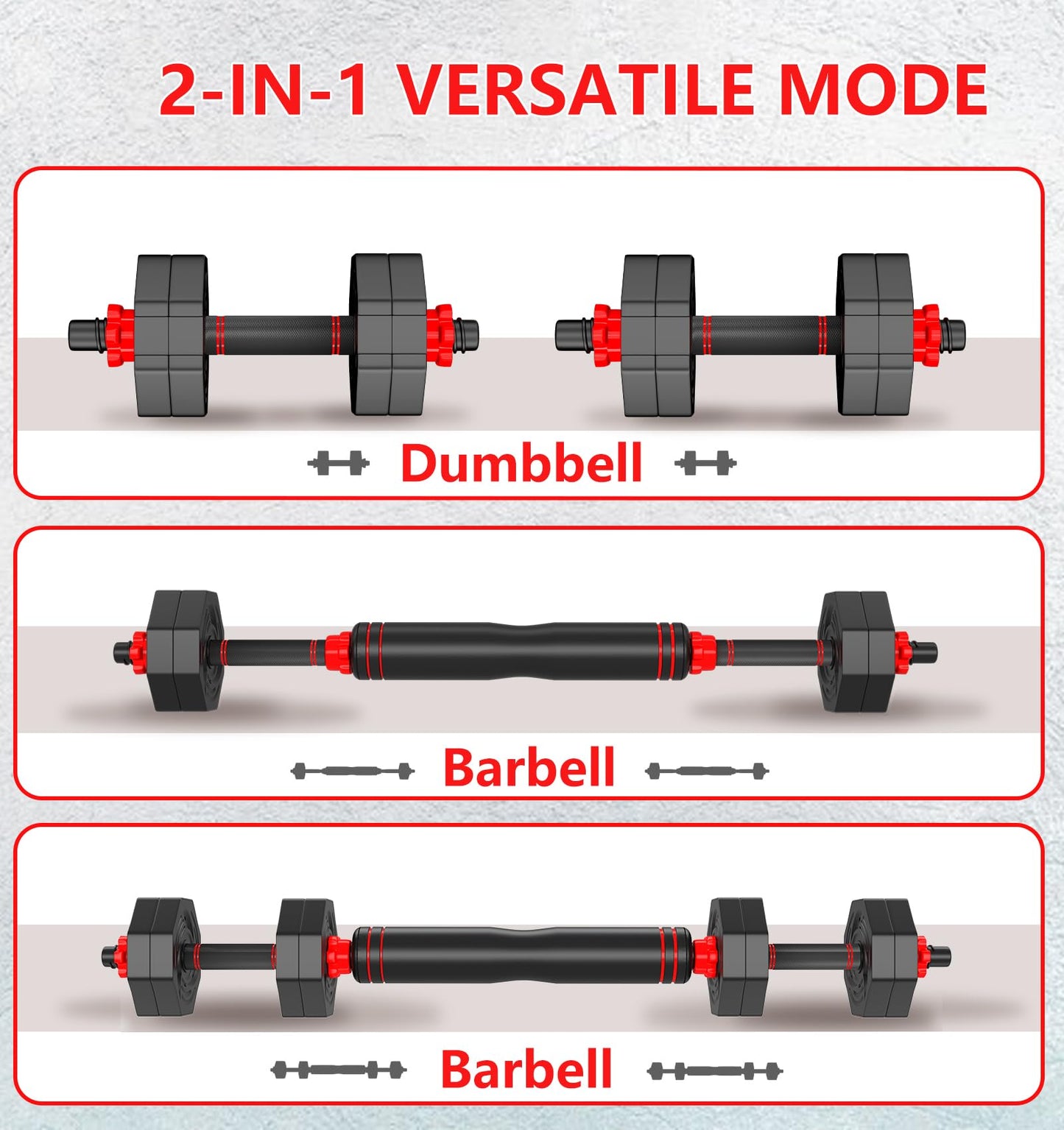 DICAO Dumbbell Set 20LB, Adjustable Weights Set Dumbbell Barbell Set Fitness Women Dumbbell Anti-Slip Hand Weight, Adjustable Weight Perfect for Home Gym Workouts, Strength Training for Men/Women