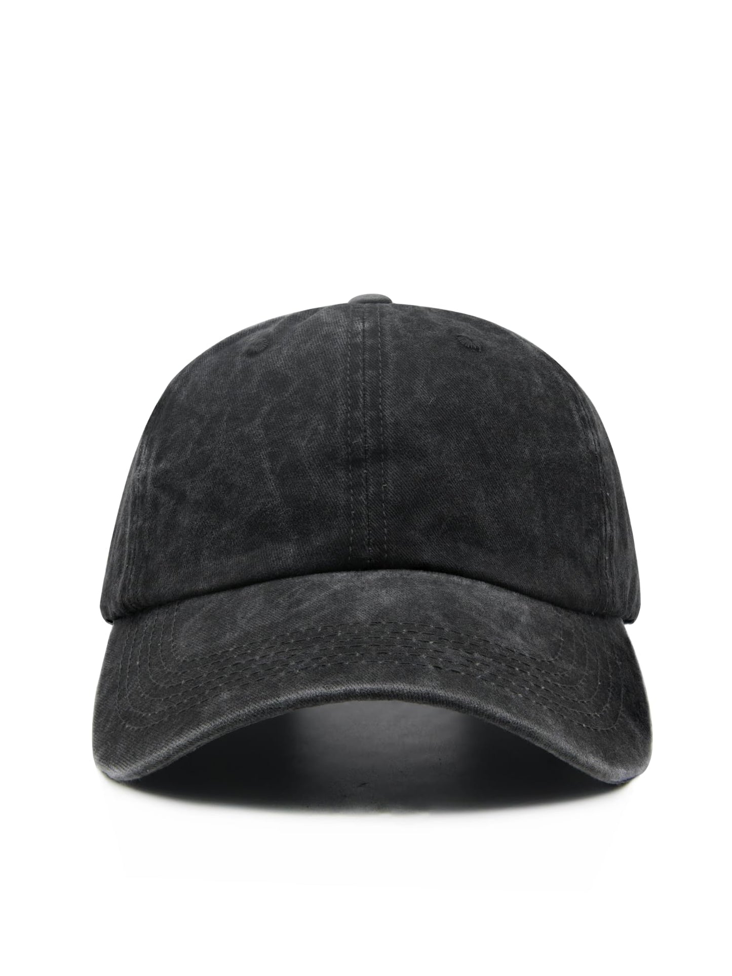 Wodeal Oversized Baseball Hats for Men Big Heads, Adjustable Washed Cotton XL Baseball Cap Black