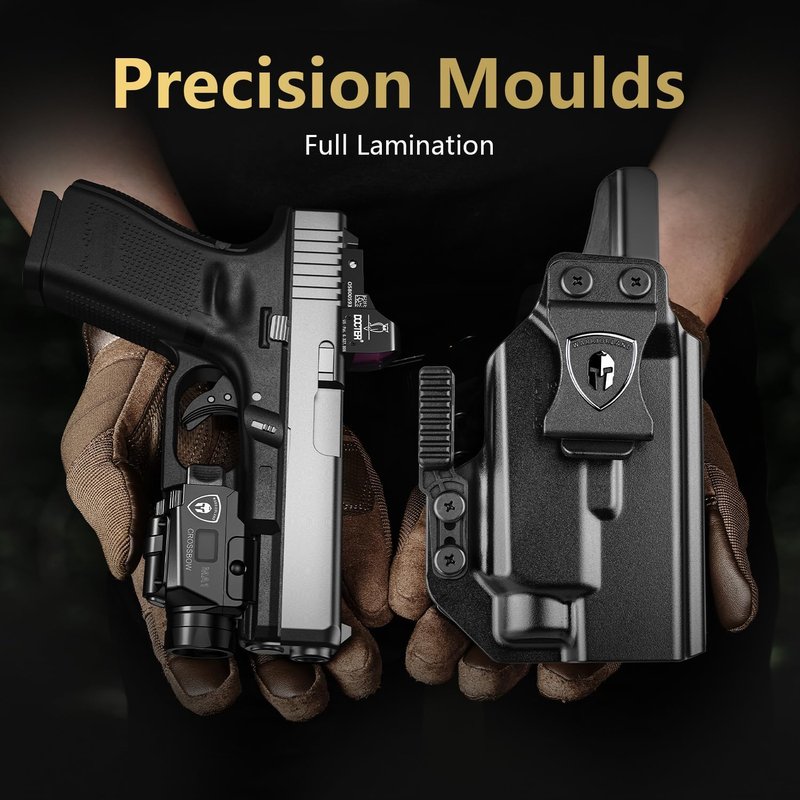 WARRIORLAND MA1 800-Lumen Tactical Pistol Light & Laser Combo - Fits Glock 17/19/19X Gen 3-6 & G34 Gen 4-5 | Rechargeable with Power Status Screen